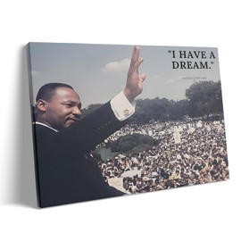 Martin Luther King Canvas Wall Art Decor - Inspiring "I Have a Dream" Speech Image with Civil Rights Movement Crowd, Historical Leadership Artwork for Office or Home Wall Decoration 8X10 inch