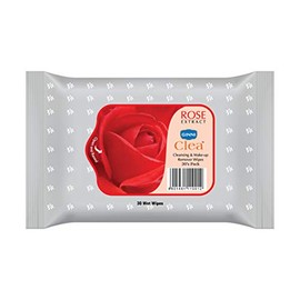 GINNI Wet Wipes Cleansing & Make-Up Remover Wipes Pack of 5 (Rose) (30 Wipes Per Pack)