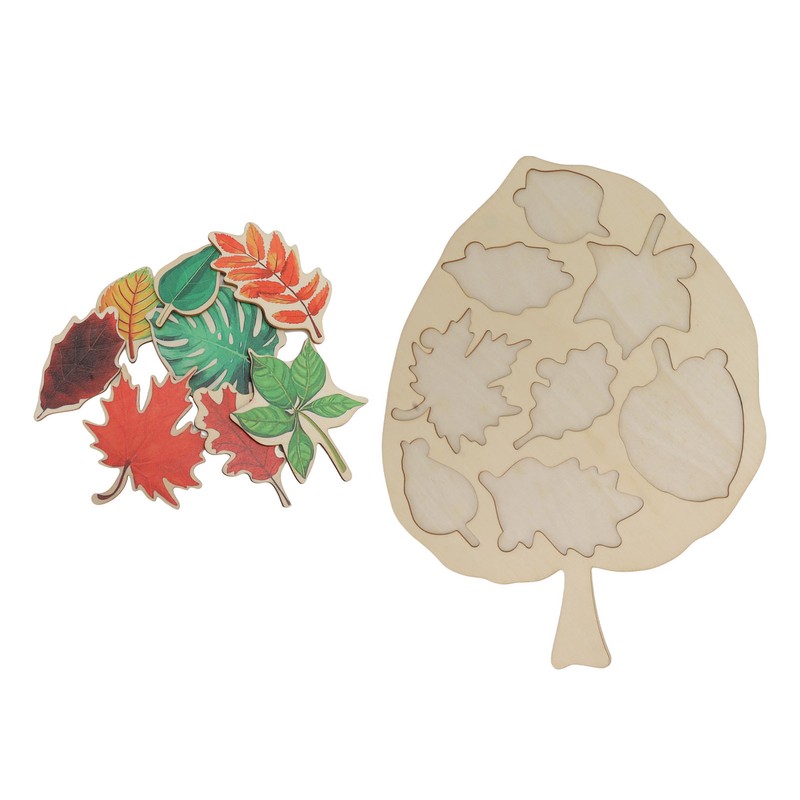 Wooden Leaf Shaped Puzzle Children Party Funny Jigsaw Puzzles Educational