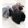 VINGTAINE H7415-BK- Ruffled Ribbon Hair Claw Hair Clip Head Access