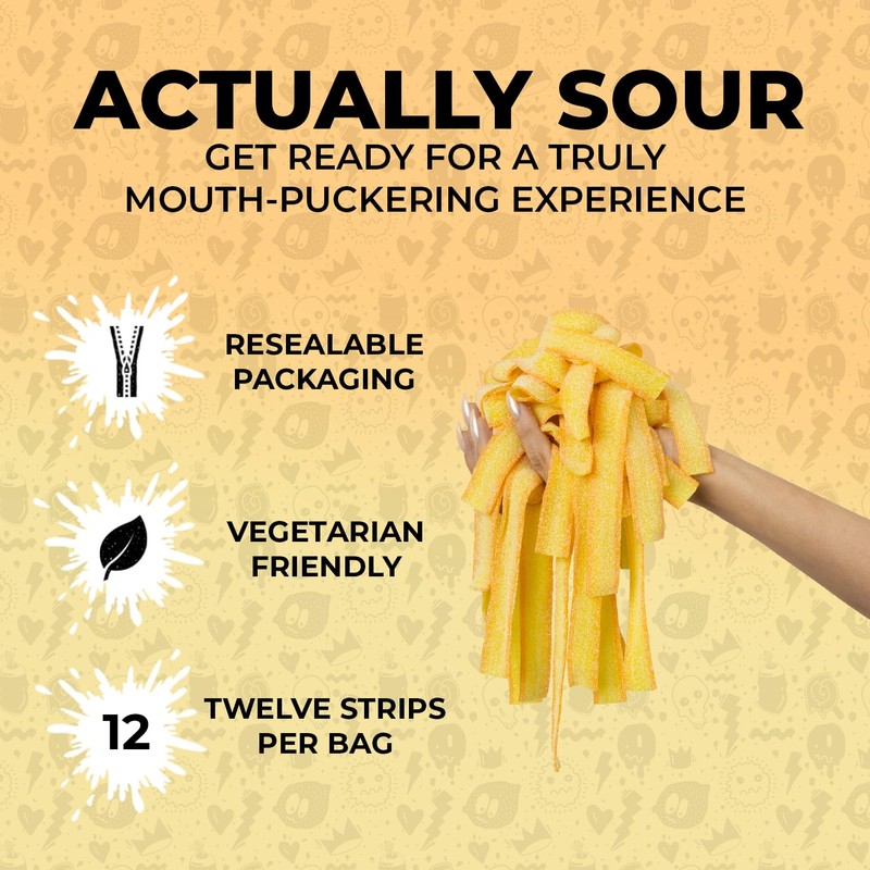 Sour Strips Flavored Sour Candy Strips, Deliciously Sour Chewy Candy