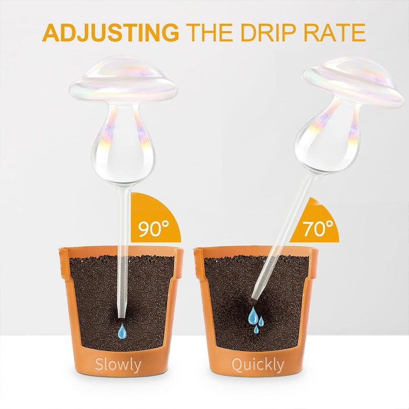 E-feilai Glass Plant Watering Bulbs for Gift, Mushroom Plant waterer,