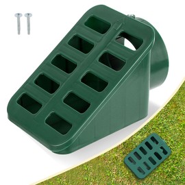Kisotay Lawn Yard Angled Drainage Grate, Green Yard Drain Grate Emitter for Sump Pump Discharge and Downspout Extensions, Prevents Standing Water, Fits 3" & 4" Drain Pipe