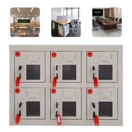 Sallurmose 6 Slots Cell Phone Locker,Cellphone Charging Station Mobile Phone Locker Locking Charging Locker with Acrylic Window - Ideal for Students and Employees