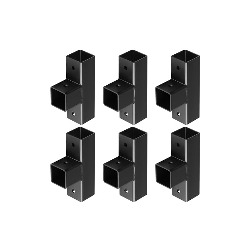 6 Pack 1" x 1" Black T Shape Square Tubing