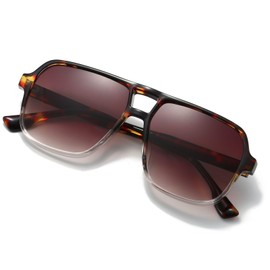 Xpectrum Retro Square Aviator Sunglasses for Women Men Trendy Classic Shades Sun Glasses (Tortoise Frame Brown Lens)