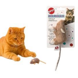 SPOT House Mouse Helen Cat Toy with Catnip – Lifelike Plush Mouse, Crinkle Sound, 4in Small Size for Kittens and Cats, Batting, Chasing, Playing – Assorted Colors