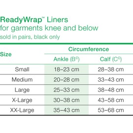 L&R Ready Wrap Liner Sock Calf and Foot, ReadyWrap, 1 Pair (Below Knee - Large)