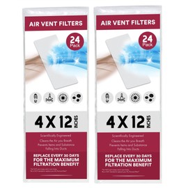 NORTHWEST ENTERPRISES Vent Filters, 48 Floor Vent Register Filters - 4"x12", 90 Day Filtration