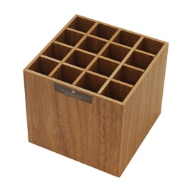 Tatsukraft Bask Pen Stand, Small, 16 Pieces, BW, Brown, Comes in a Individual Box, Bosk Pen Holder, Stylish, Popular, Convenient, Wooden, Cute Pen Holder, Pen Case, Large Capacity, Simple, Slim, Pen