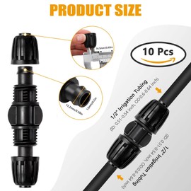 PRECIHW Drip Irrigation 1/2" Barbed Coupling Fittings, Straight Drip Irrigation Barbed Coupling Single Barbed Connector Fits for Universal (1/2" ID x 0.63''~0.65" OD) Irrigation Tubing