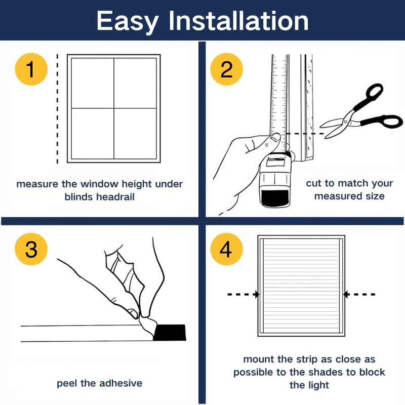 iHomeBlinds 100% Flexible Blackout Light Blocking Strips for Blinds &