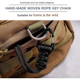 NewBEP 5 Pack Paracord Lanyard Keychain, Triangle Buckle Lock Clip Hook Strap Clasp Parachute Rope Hanging Carabiner for Outdoor Survival Tactical Camping Backpack Fishing