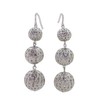 Women Fashion Jewelry Hook Earrings Set Long Silver Mesh Metal