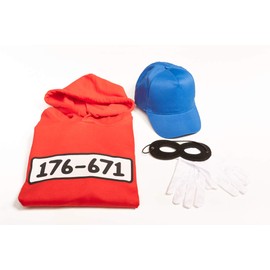 Shirtgeil Panzerknacker Bandits Costume Hoodie + Hat + Mask + Gloves Hoodie - red, size: l