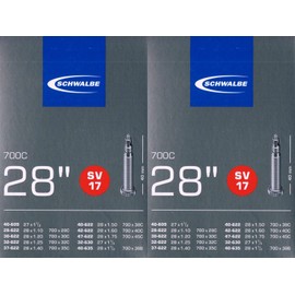 2 x Schwalbe SV 17 Tube 28 622 Valve: French Sclaverand SV17 28 Inch