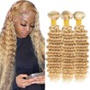 QEUOPE P27613 Highlight Kinkycurly Bundles Human Hair Ombre Two Tone