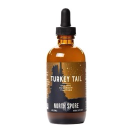 North Spore Organic Turkey Tail Tincture | Mushroom Supplement for Immune Wellness | Sustainably Grown & Confirmed for Potency | Trametes Versicolor Extract | Vegan, Non-GMO - 4oz