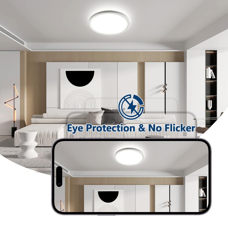 EASY EAGLE LED Ceiling Light, Flat, Round Ceiling Light, 4000