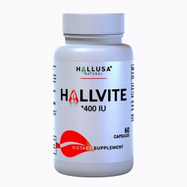 HALLUSA NATURAL VITAMIN E - Wrinkles, Dark Spots, Skin & Immune Health, Arrhythmias Heart 60 Cap
