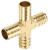 sourcing map 1Pcs Brass 4 Way Pipe Fitting, 3/4" (19mm)