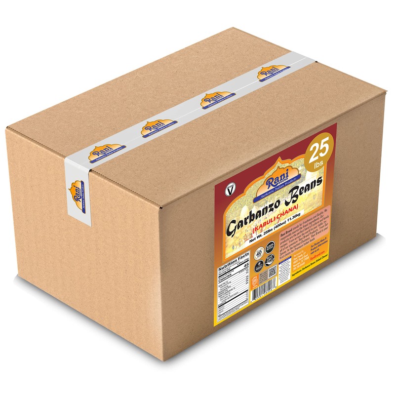 Rani Garbanzo Beans (Kabuli Chana) 400oz (25lbs) 11.36kg Bulk Box