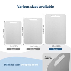 Stainless Steel Cutting Board Cutting Boards for Kitchen, Upgrade Double Sided Board, Cutting Board for Home Kitchen Cooking(Medium)