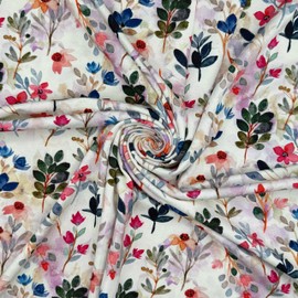 Premium Printed Viscose Jersey Fabric by The Metre, 152cm/60 inch Wide, 4 Way Stretch - Ideal for Dressmaking, T-Shirts, Skirts, Bedsheets, and More - by Discount Fabric LTD (Naples - 1 Metre)
