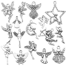 Plstod Guardian Angel Pendants, 64 Pieces Charms Pendant Set, Pendant for Bracelets, Key Chains, Thank You Pendant for DIY Earrings, Necklace, Jewellery, Craft Accessories, Zinc