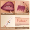 6pcs Juego Delineador Wooden Lip Pencil Labios Impermeable