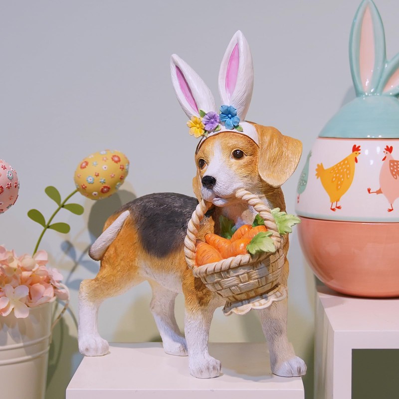 Cynkeyee Dog Garden Statue Decoration - Cute Puppy Beagle Statues