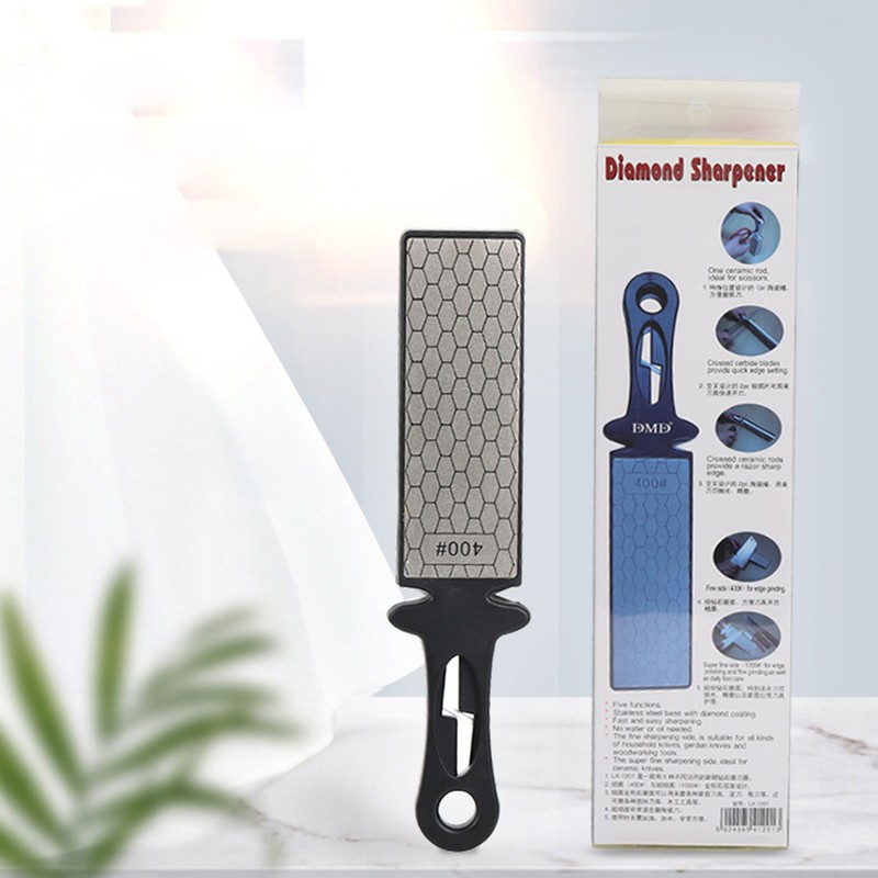 Knife Sharpener Multifunctional Diamond Dual Sided 400 1000 Grit Scissors