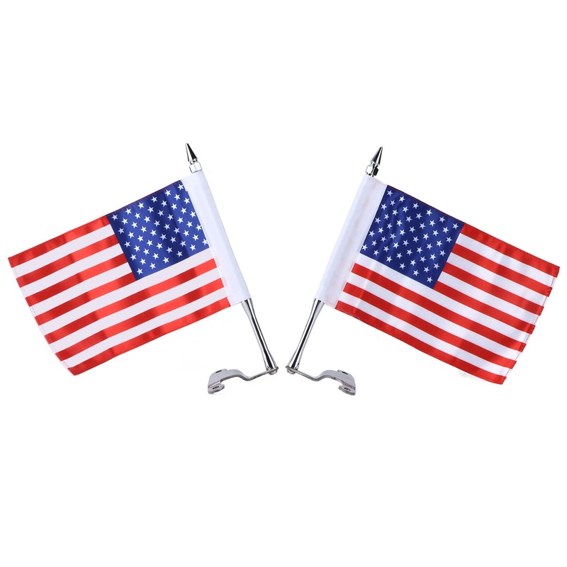 Trunk Lid Flag Pole Mount Kit with USA American Flag