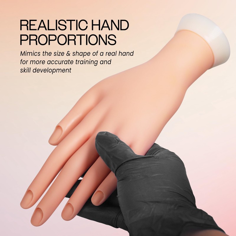Uniqstore Adjustable Nail Art Fake Hand for Training and Display