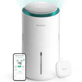 Provirtec MistFree Smart Humidifier for Bedroom, Evaporative Humidifier No White Dust, Auto Humidity & APP Control, 3L Water Tank Easy to Clean, Sleep Mode, Timing, Humidifiers for Home/Office(White)