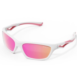 ACBLUCE Girls Sunglasses for Kids Child Toddler Polarized Sport Softball Running Beach Baseball pink Glasses Age 3-7