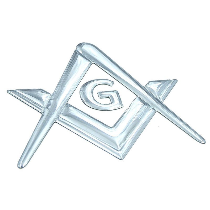 Mason Masonic Chrome Silver Decal Emblem 3D Sticker car Bike