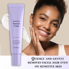 Facial Hair Removal Cream for Women, Gentle & Painless Upper Lip & Face Hair Remover, Moisturizing Soothing Depilatory Cream to Delay Hair Growth, Suitable for All Skin Types, 30g