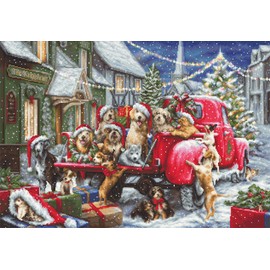 Luca-S Cross Stitch Kit Gold Collection - Puppies Christmas, B2414