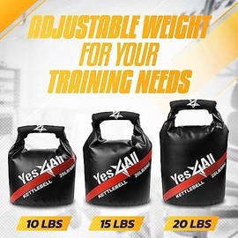 Yes4All Sand Kettlebell, Workout Adjustable Kettlebell Sandbag For Fitness, Soft Sandbag Weights, Heavy Duty Equipment (Sand not Included)