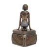 Trinket Box, Kneeling Egyptian Queen, Cold Cast Bronze