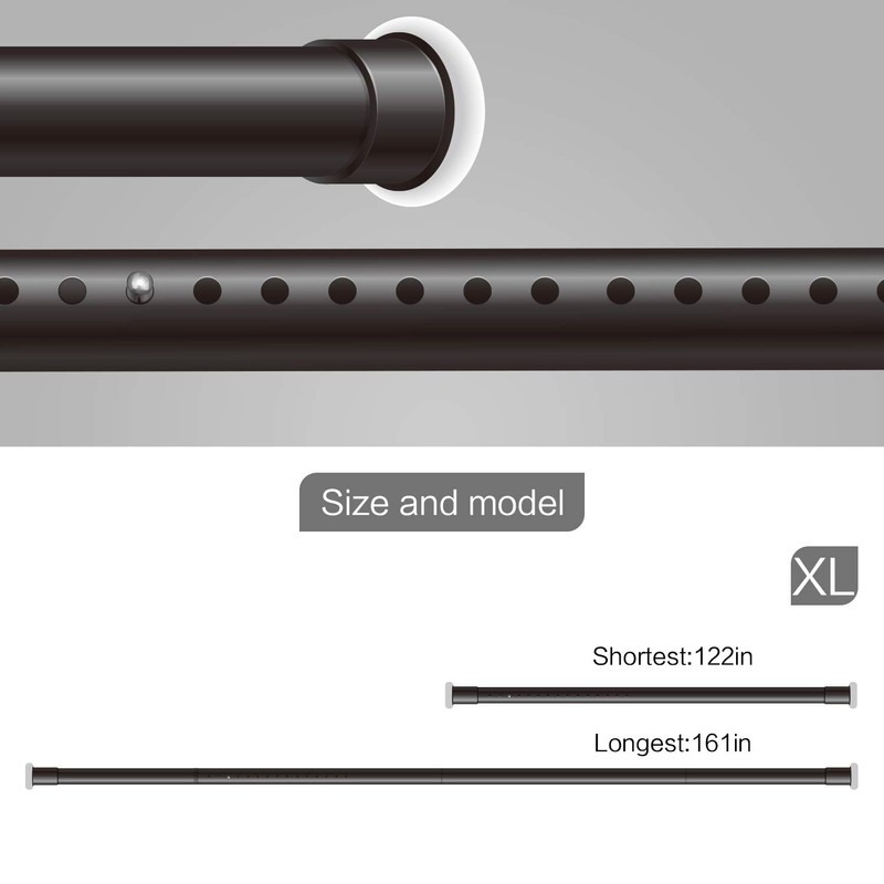 Vailge Room Divider Tension Rods, Premium Curtain Tension Rods,122-150 Inch,No