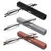 MMOWW Small Reading Glasses Men Women 3 Pairs Slim Pocket