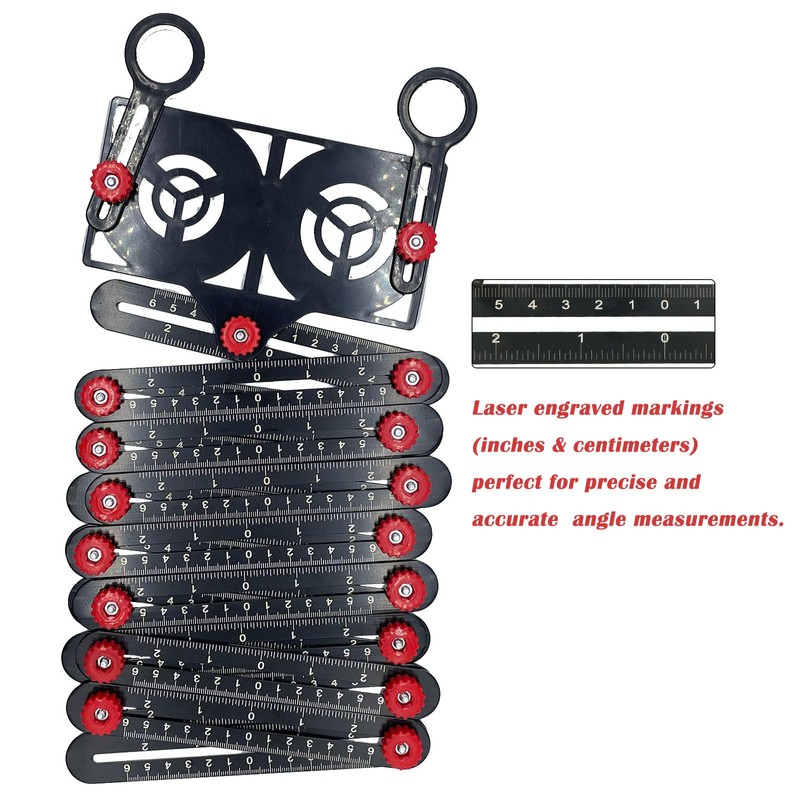 Lyshujli 16 Fold Multi Angle Measuring Tool,16-Sided Ceramic Tile Opening