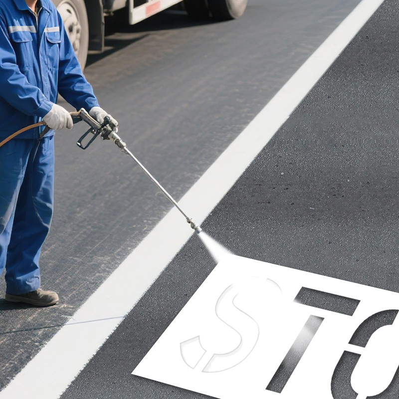 24" Stop Pavement Stencil – Heavy-Duty Silicone Road Marking Template