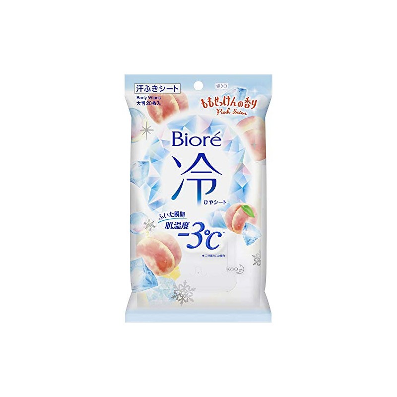 Biore Cooling Sheets, Peach Soap Scent, 20 Sheets
