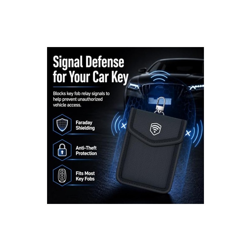 Ninitch Key Fob Signal Blocker Pouch - Waterproof RFID Protection