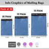 Blue Postal Bags Packaging Bags Mixed Pack of 50 Size