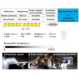 YinzPlus LED Sewing Machine Light Strip Stick On | Eye Protection | Easy Install | High Brightness 11.77 Inch Dimmable and Cutable