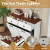 KEIKI Farmhouse Double Tilt Out Trash Cabinet with Hidden Drawers